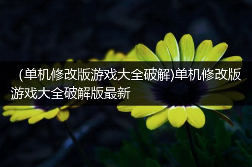 （单机修改版游戏大全破解)单机修改版游戏大全破解版最新