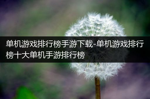 单机游戏排行榜手游下载-单机游戏排行榜十大单机手游排行榜