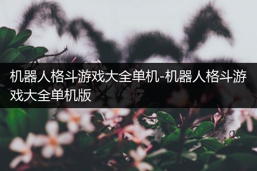 机器人格斗游戏大全单机-机器人格斗游戏大全单机版