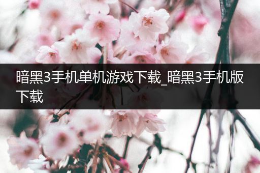 暗黑3手机单机游戏下载_暗黑3手机版下载
