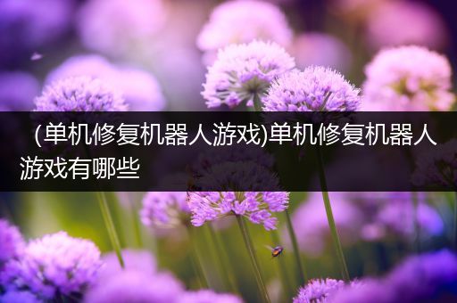 （单机修复机器人游戏)单机修复机器人游戏有哪些
