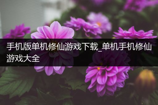 手机版单机修仙游戏下载_单机手机修仙游戏大全