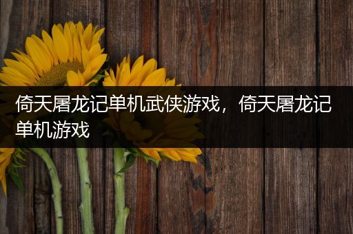 倚天屠龙记单机武侠游戏，倚天屠龙记 单机游戏