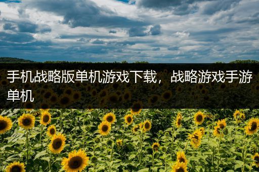 手机战略版单机游戏下载，战略游戏手游单机