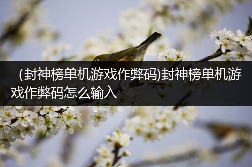 （封神榜单机游戏作弊码)封神榜单机游戏作弊码怎么输入