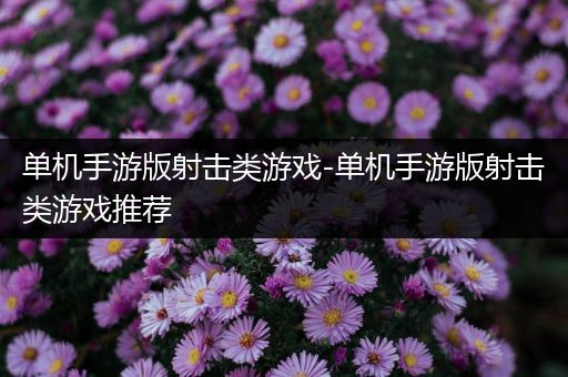 单机手游版射击类游戏-单机手游版射击类游戏推荐