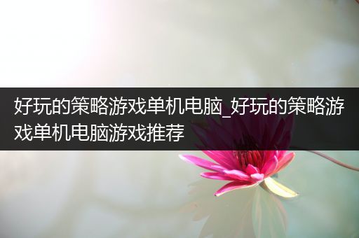 好玩的策略游戏单机电脑_好玩的策略游戏单机电脑游戏推荐