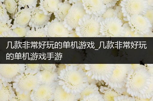 几款非常好玩的单机游戏_几款非常好玩的单机游戏手游
