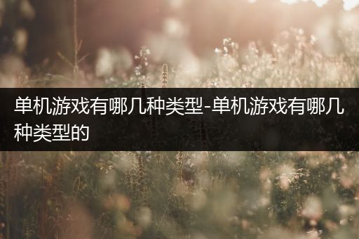 单机游戏有哪几种类型-单机游戏有哪几种类型的
