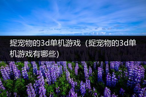 捉宠物的3d单机游戏（捉宠物的3d单机游戏有哪些）