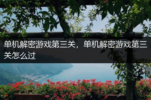 单机解密游戏第三关，单机解密游戏第三关怎么过