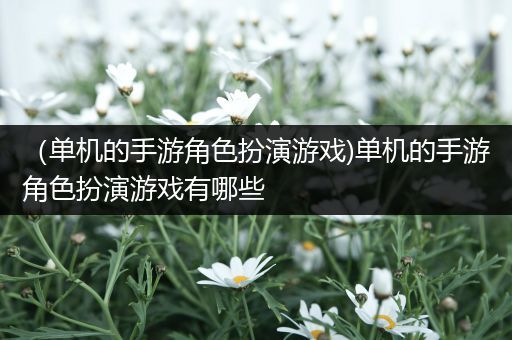 （单机的手游角色扮演游戏)单机的手游角色扮演游戏有哪些