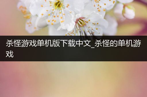 杀怪游戏单机版下载中文_杀怪的单机游戏