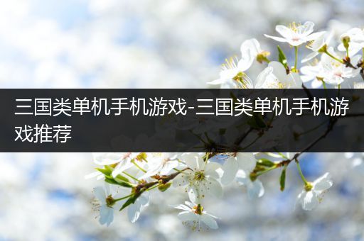 三国类单机手机游戏-三国类单机手机游戏推荐