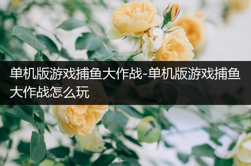 单机版游戏捕鱼大作战-单机版游戏捕鱼大作战怎么玩