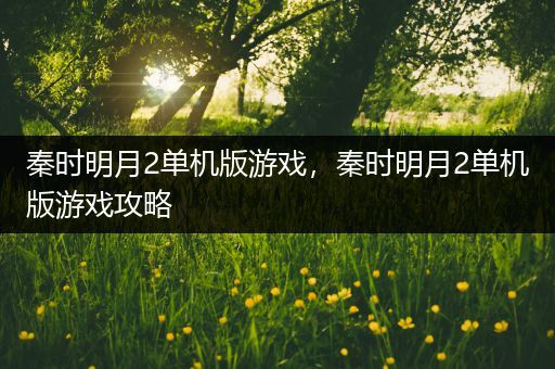 秦时明月2单机版游戏，秦时明月2单机版游戏攻略