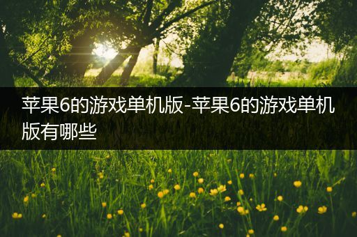 苹果6的游戏单机版-苹果6的游戏单机版有哪些