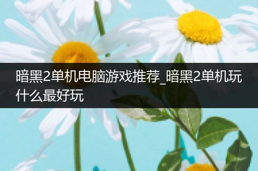 暗黑2单机电脑游戏推荐_暗黑2单机玩什么最好玩