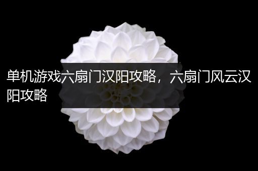 单机游戏六扇门汉阳攻略，六扇门风云汉阳攻略