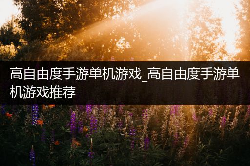 高自由度手游单机游戏_高自由度手游单机游戏推荐