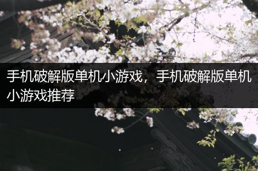 手机破解版单机小游戏，手机破解版单机小游戏推荐
