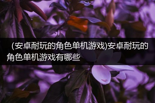（安卓耐玩的角色单机游戏)安卓耐玩的角色单机游戏有哪些