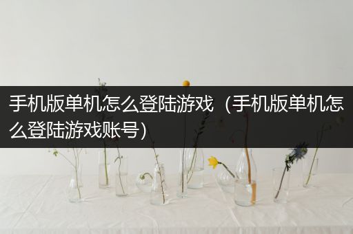 手机版单机怎么登陆游戏（手机版单机怎么登陆游戏账号）
