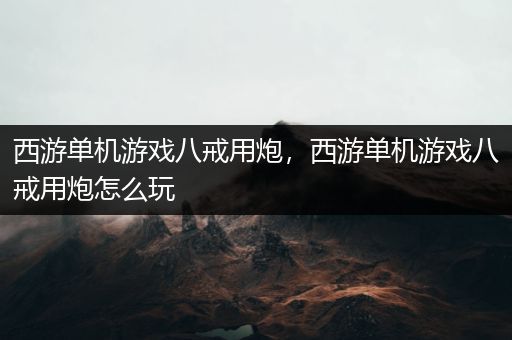 西游单机游戏八戒用炮，西游单机游戏八戒用炮怎么玩