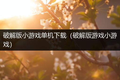 破解版小游戏单机下载（破解版游戏小游戏）