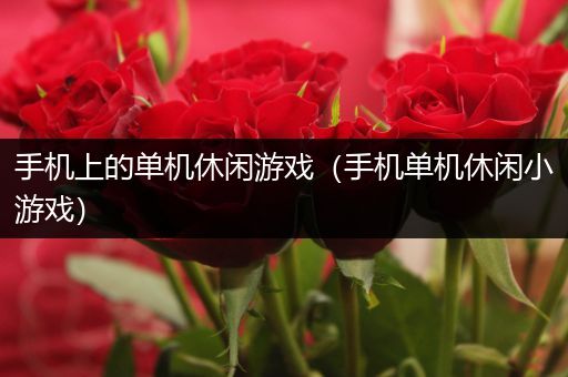 手机上的单机休闲游戏（手机单机休闲小游戏）