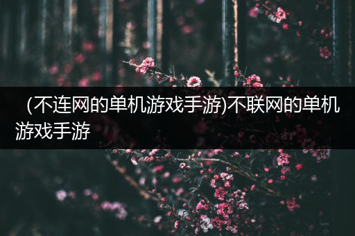 （不连网的单机游戏手游)不联网的单机游戏手游