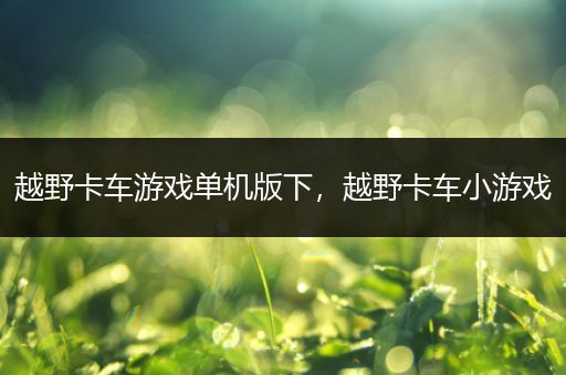 越野卡车游戏单机版下，越野卡车小游戏