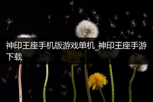 神印王座手机版游戏单机_神印王座手游下载