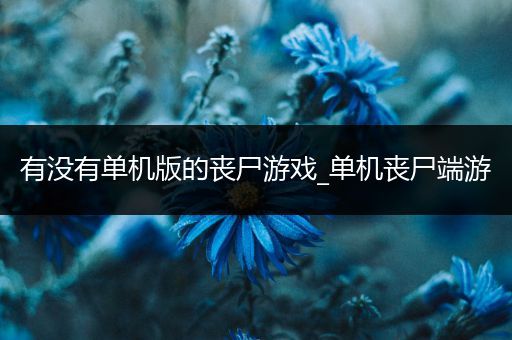 有没有单机版的丧尸游戏_单机丧尸端游