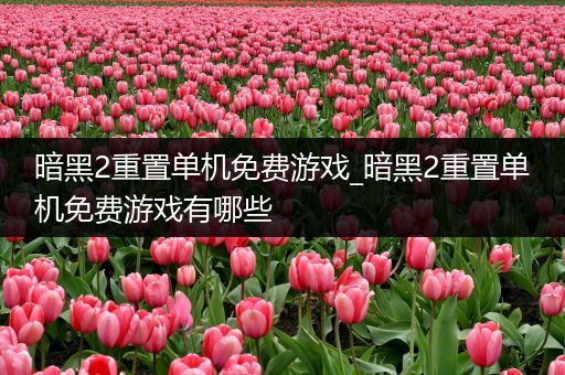 暗黑2重置单机免费游戏_暗黑2重置单机免费游戏有哪些