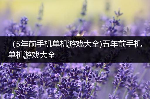 （5年前手机单机游戏大全)五年前手机单机游戏大全