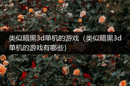 类似暗黑3d单机的游戏（类似暗黑3d单机的游戏有哪些）