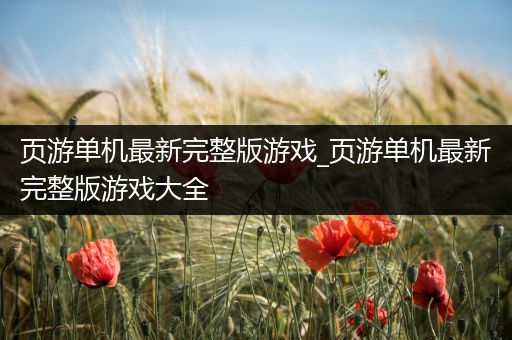 页游单机最新完整版游戏_页游单机最新完整版游戏大全