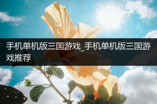 手机单机版三国游戏_手机单机版三国游戏推荐