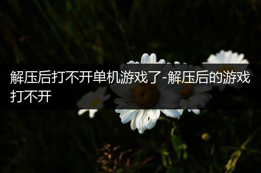 解压后打不开单机游戏了-解压后的游戏打不开